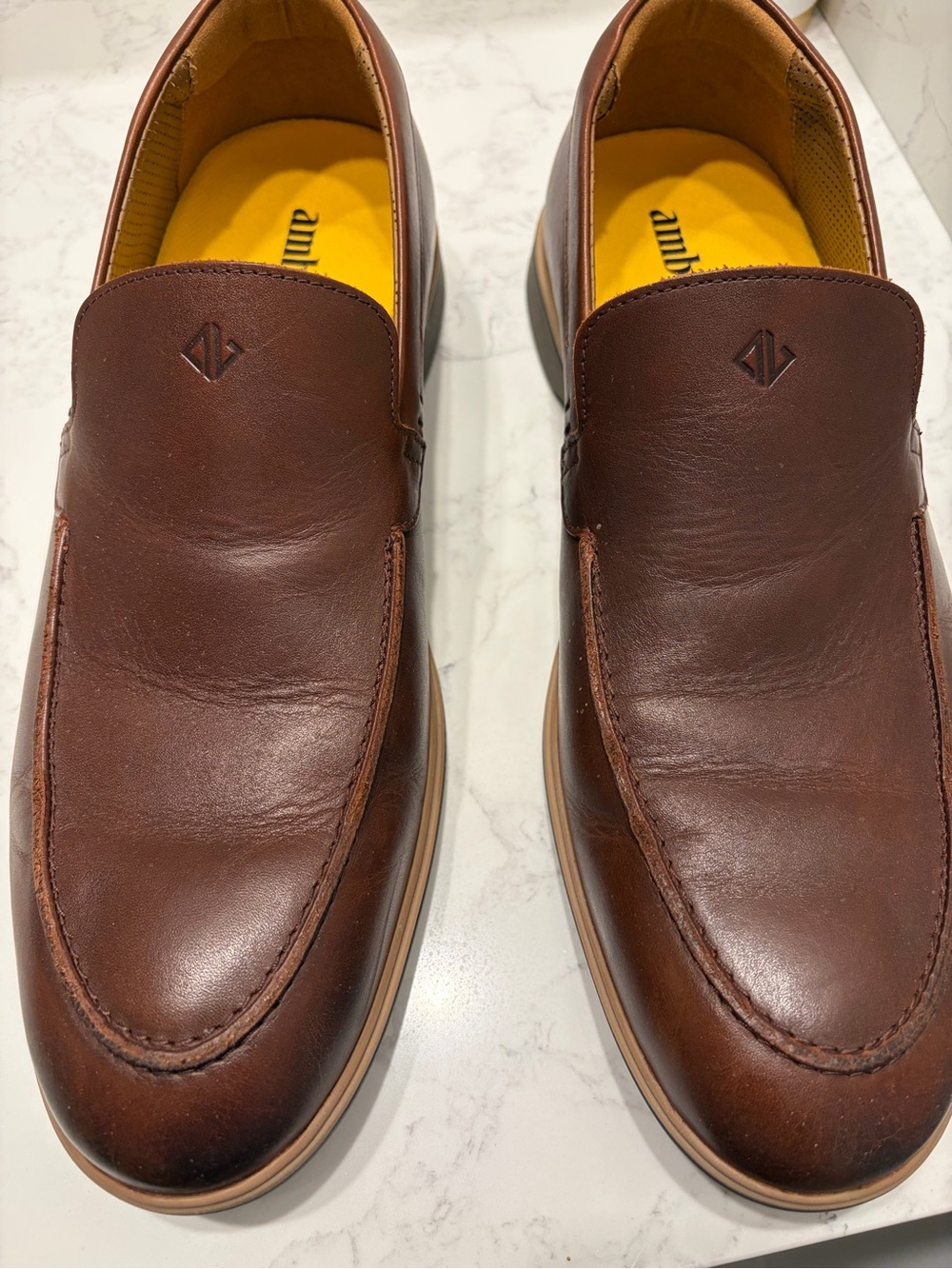 Men's Amberjack Brown Leather Slip-On Loafers